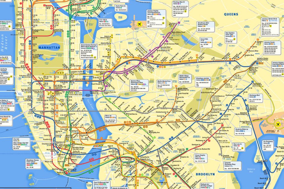 NYC Subway Map (Horizontal) - New York Transit Museum