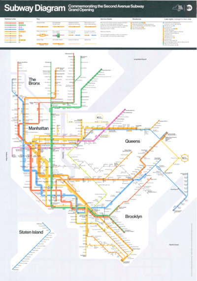 Second Avenue Subway Grand Opening Diagram, 2017, 2020.11; New York ...