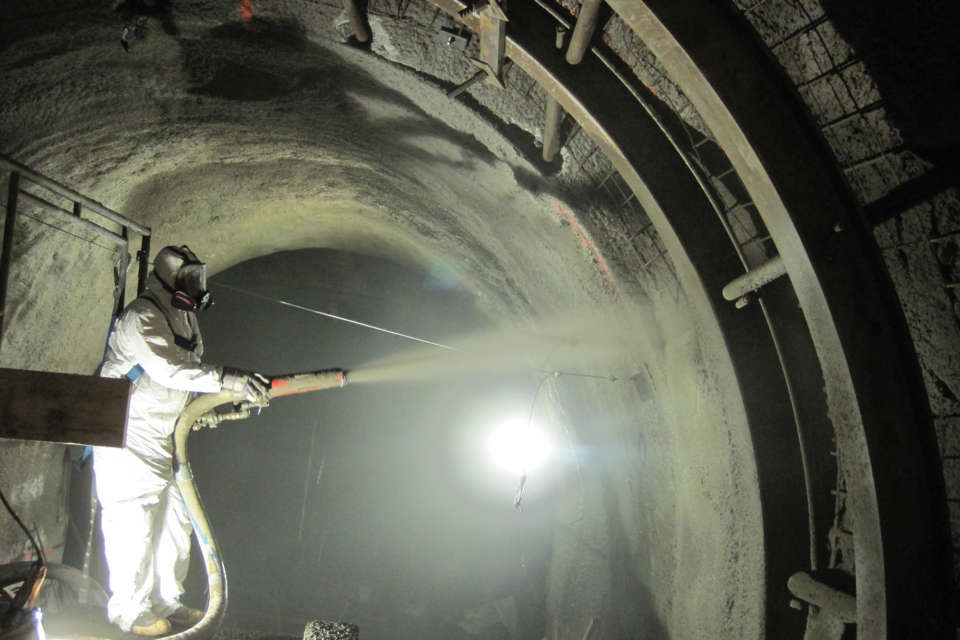 Applying Shotcrete, 2011 - New York Transit Museum