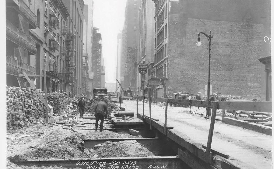 Construction of 50th St. Station on 8th Ave IND line