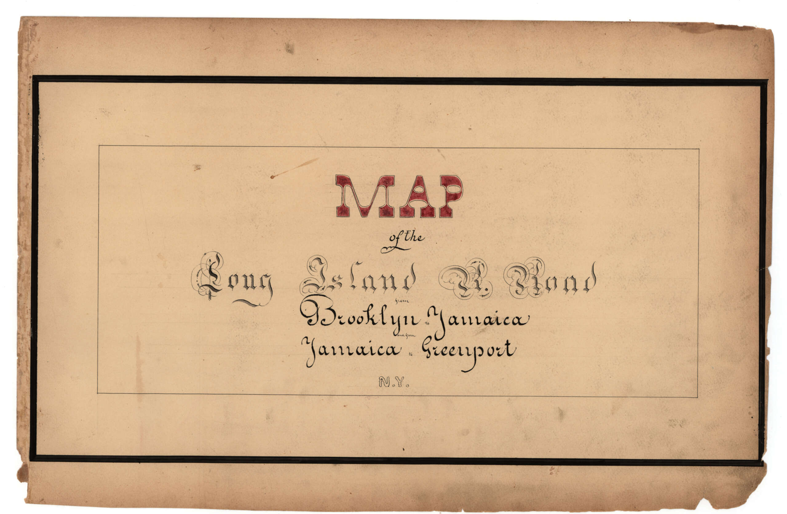 Title page from Long Island Rail Road map