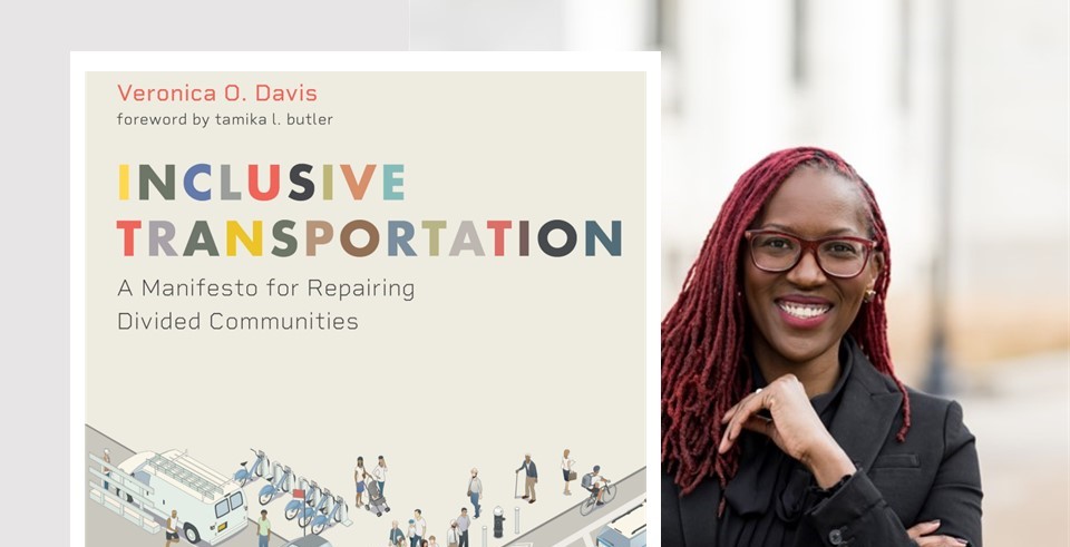 Author Veronica Davis and book jacket for Inclusive Transportation