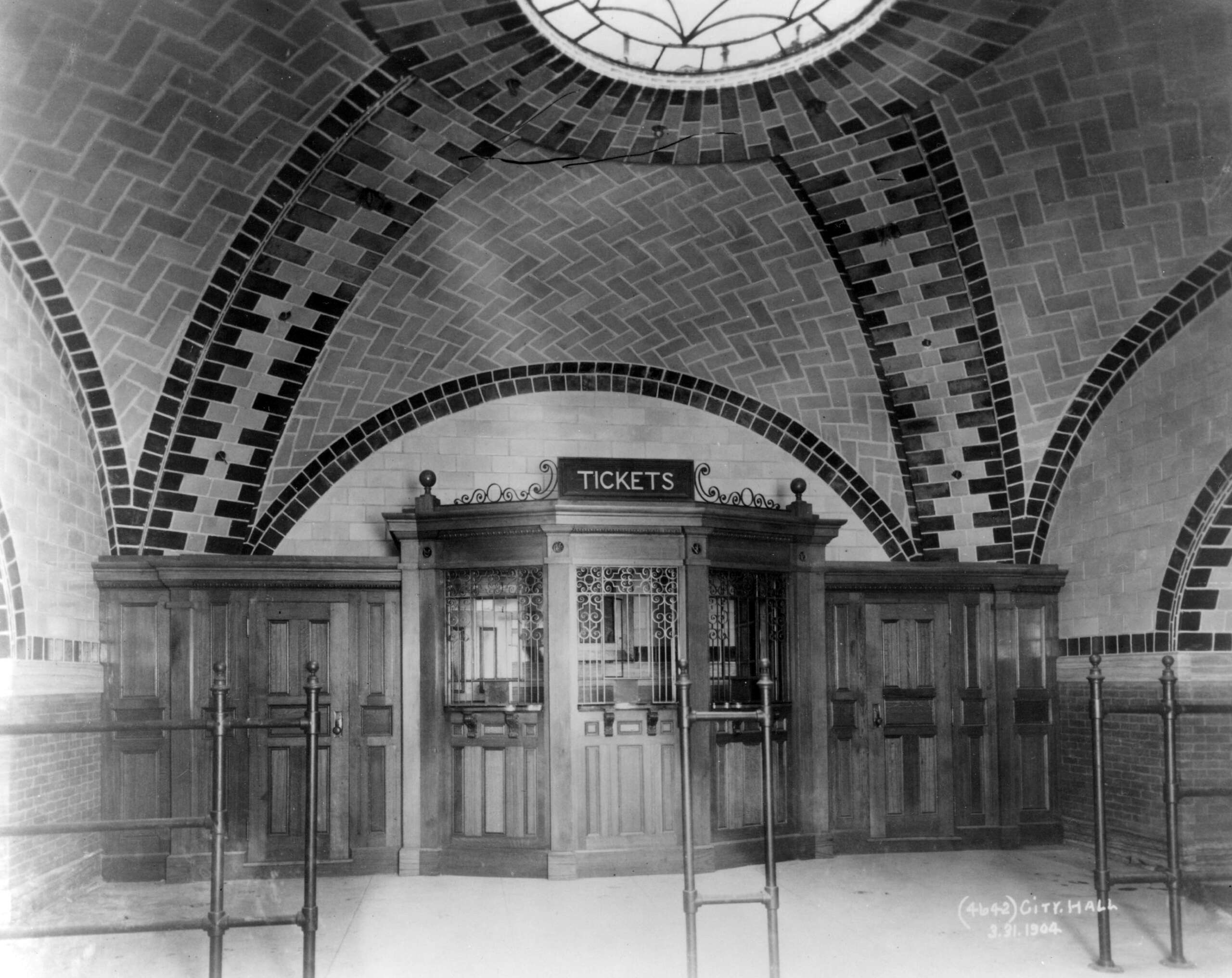 [A ticket booth inside of City Hall Station], March 31, 1904, XX.2008.168.64_ New York Transit Museum.