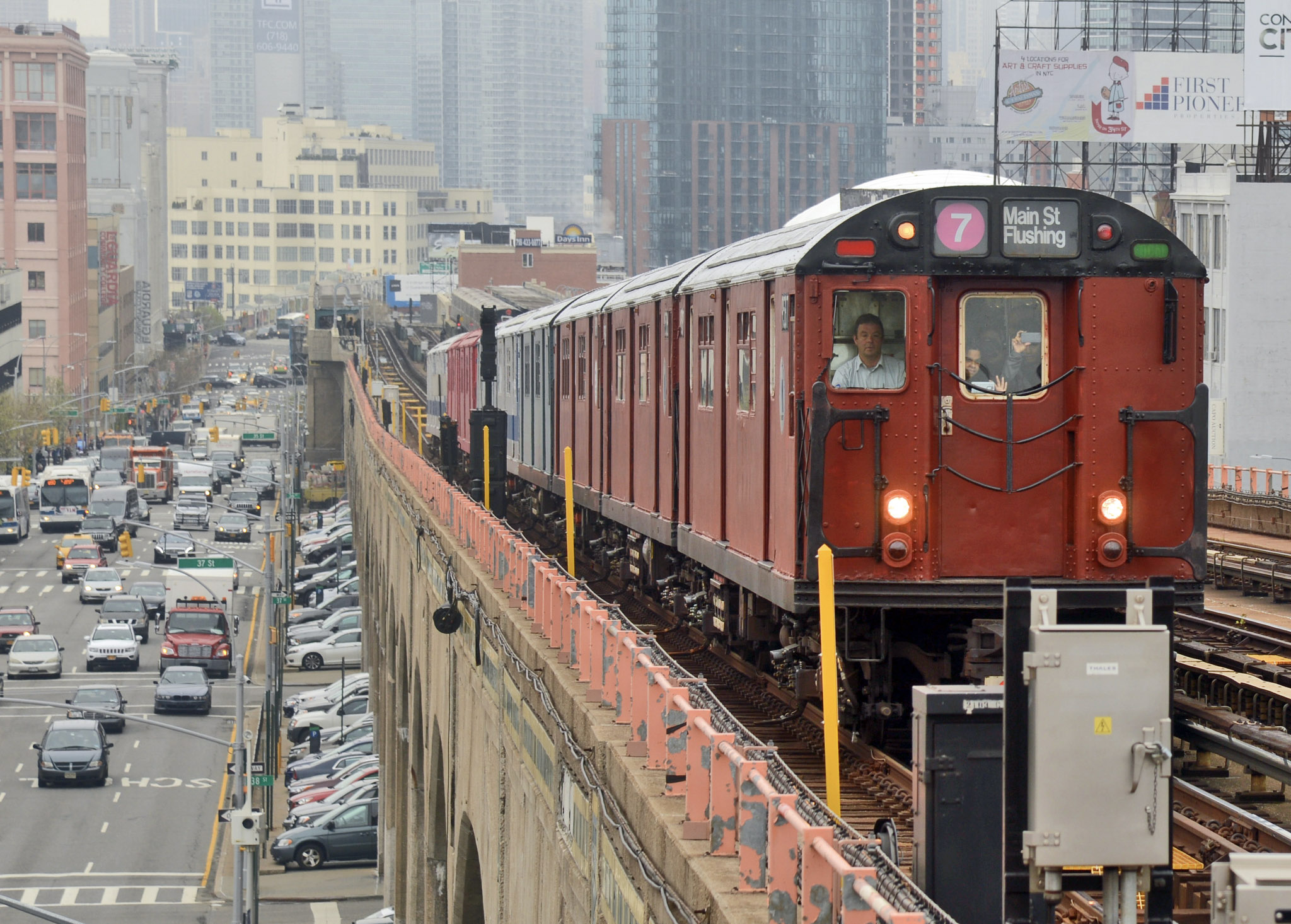 Train of Many Colors, led by Redbird, running on the 7 line